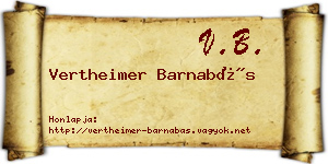 Vertheimer Barnabás névjegykártya